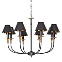 Lustre Vintage 8 Light classique en metal Peinture de tissu