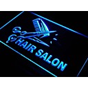 salon de coiffure signe ciseaux de coupe affichage neon de lumiere