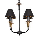 Lustre Vintage 4 Light classique en metal Peinture de tissu