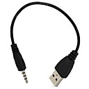 3.5mm male USB male adaptateur audio AUX cable noir 20cm