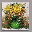 Peint la main Peinture l huile moderne de couteau fleurs avec cadre etire pret accrocher