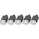 Type A 4 broches USB male Alimentations  Connecteurs - Noir  argent 5 PCS