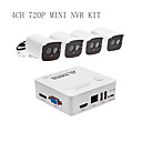 Systeme de surveillance Cotier 4 canaux NVR - 4x Exterieure Cameras IP 720p H.264