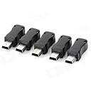 Mini USB 5 broches male plug Prises - Noir  argent 5 PCS