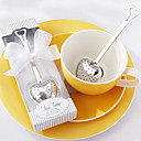  Tea Time  Coeur en acier inoxydable Tea Infuser dans elegante boite-cadeau blanche W16.5cm xL5cm