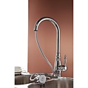 Monte fini chrome traditionnel Un trou mitigeur pont rotatif gigogne jet en laiton robinet de cuisine