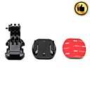 HGYBEST Professional 3-en-1 J-Type Plug  support plat  3M ruban adhesif Set pour GoPro 123 - Noir