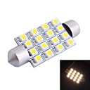 42mm 4W 200LM 3000K 16x3528 SMD blanc chaud LED pour la voiture de lecture  License Plate  Porte le DC12V 1pcs