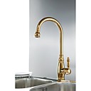 Brass rotatif monte traditionnelle Terminer Ti-PVD Un trou mitigeur Pont robinet de cuisine