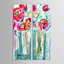 Main peinture l huile peinte Fleurs rouges floral avec jeu de cadre tendu de 2