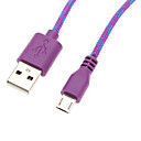 USB2.0 Micro USB Tisse Cable 100cm couleurs assorties