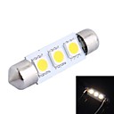 39mm 0.6W 3000K 50LM 3x5050 SMD blanc chaud LED pour la voiture de lecture  License Plate  Porte le DC12V 1pcs