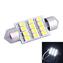 36mm 3W 150LM 6000K 12x3528 SMD LED blanche pour la voiture de lecture  License Plate  Porte le DC12V 1pcs