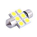 31mm 1.2W 100LM 6000K 6x5050 SMD LED blanche pour la voiture de lecture  License Plate  Porte le DC12V 1pcs