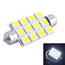 42mm 3W 160LM 6000K 12x5050 SMD LED blanche pour la voiture de lecture  License Plate  Porte le DC12V 1pcs