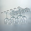 Style Contemporain Fer Solid 5 Row gobelet de Wine Rack