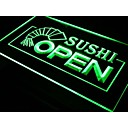 i027 OUVERT Sushi Bar Cafe Pub affaires Neon Light Enregistrez-vous