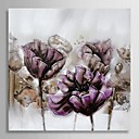 peinture l huile peinte la main fleur violet floral avec cadre etire