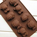 8 ours Lion hippopotames animaux Mampoule chocolat Bricolage Handmade Soap froide savon Mampoule en silicone 21CM e