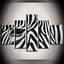 Peint la main Peinture l huile Run to africains Zebra Colline Animaux Peintures avec Set de cadre tendu de 5