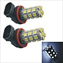 Carking12V H11 5050SMD 27LED White Light Car Rear Fog Light Bulb-2PCS