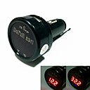 12V24V 3 en 1 Batterie voiture numerique de chargement USB Thermometre voltmetre