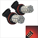 Carking12V H11 5050SMD 27LED Red Light Car Rear Fog Light Bulb-2PCS