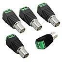 5pcs Cat5 To BNC Female Connector Coax for CCTV Camera BNC UTP Video Balun Connector Adapter BNC Plug For CCTV System