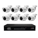 Poussez Sinocam 8CH H.264 1.0MP 3.6mm P2P Day  Night NVR Kits de support video detection de mouvement