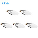 5pcs e14 4w 6x2835smd 280lm 2700k lumiere blanche chaude ampoule menee de bougie  220-240v 