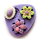 trois fleurs cuisson fondant gateau choclate  en resine de bonbons l7.5cm  w8.7cm  h1.3cm