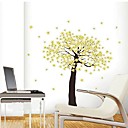 Createforlife  contes de fees jaune feuilles d arbre enfants autocollant de piece de creche mur Wall Art Stickers