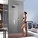 HPB  contemporain en laiton chrome robinet thermostatique de douche avec douche cascade chef