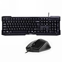 Qisan bureau V1000 USB filaire Lightless standard Clavier et souris USB filaire Kit - Noir