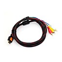 Noir 1.5M HDMI male 3RCA Male Cable Extension