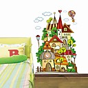 Createforlife  Cartoon Dream Castle Chambre Enfants autocollant de piece de creche mur Wall Art Stickers