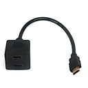 Universal HD HDMI male vers 2 ports HDMI cable adaptateur femelle