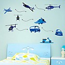 helicoptere de bande dessinee Voitures Enfants de piece de creche Wall Sticker Stickers muraux Art Createforlife