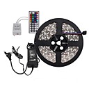 19.5 SMD RGB 5050 Waterproof Strip LED 300 Lights with 44 Key IR Remote 12V 5A Power EU Plug