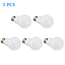 5pcs E27 5W 21x2835smd 420-450lm 3000k lumiere blanche chaude a mene l ampoule de globe  220-240v 