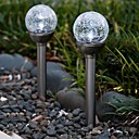 Ensemble de 2 Modification de la campouleur solaire Crackle Bampoule en verre participation Le de jardin Lumiere