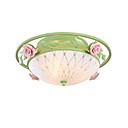 Flush Mount lumiere Verre Fer Art Ceramique Roses Country Style rural