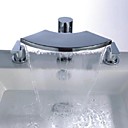 Trois trous contemporain Cascade fini chrome salle de bain robinet de baignoire