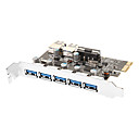 7-Port SuperSpeed USB 3.0 PCI-E Express Card dexpansion avec 5V connecteur dalimentation 4 broches pour PC de bureau