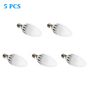 5-pack e14 5w c37 15x2835smd 450lm 3000k lumiere blanche chaude ampoule menee de bougie  85-265v 