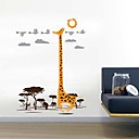 Createforlife  girafe de bande dessinee Happy Trip enfants autocollant de piece de creche mur Wall Art Stickers