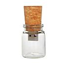 Bouteille en verre de 8 Go avec du liege lecteur flash USB transparent