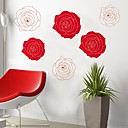 Createforlife  Autocollant de piece de creche mur Wall Art Stickers Red Blooming Rose Amour enfants