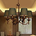 Vintage Chandelier 6 Light Classic Fabric Metal Painting