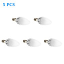 5-pack e14 c37 3w 300lm 3000k 12x2835smd lumiere blanche chaude ampoule menee de bougie  220-240v 